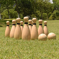 Large Outdoor Lawn Bowling Set with 10 Pins & 2 Balls - Family & Kids Fun Game