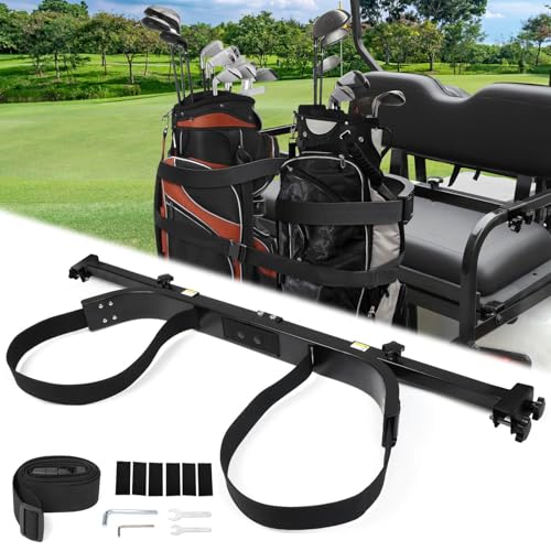 Universal Stainless Steel Golf Cart Bag Holder for EZGO, Club Car, Yamaha 2+2 Rear Seat