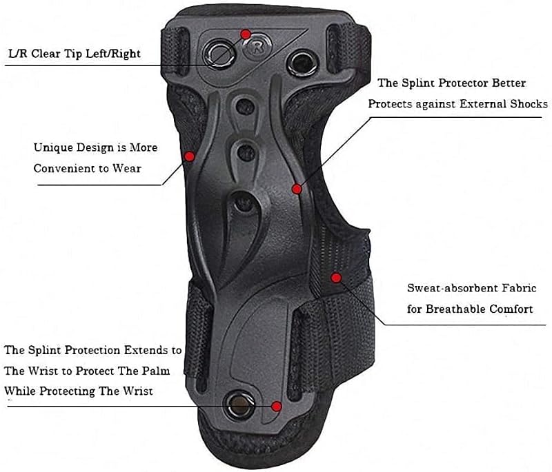 CTHOPER Skiing Gloves Small Wrist Guard Protective Gear for Snowboarding & Skating