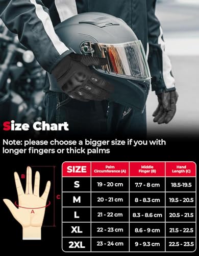 Small Black Motorcycle Gloves for Men & Women Touchscreen Racing & Off-Road Gear
