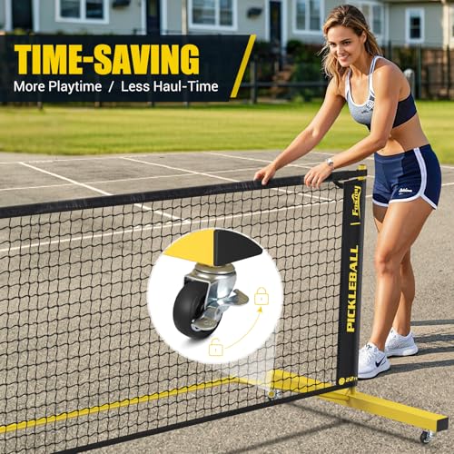 Fostoy Pickleball Set with 3 Nets and 4 Paddles - Yellow Variation