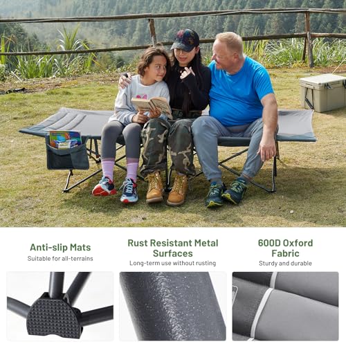 Grey Timber Ridge 31.8-Inch Extra Wide Heavy Duty Camping Cot for Adults