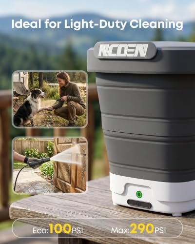 NCOEN Space Gray Portable Pressure Washer 290 PSI Foldable Tank Hand Sprayer