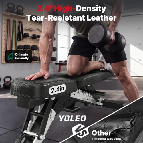 YOLEO Black Commercial Weight Bench 2315LB Capacity - 3-Post Design