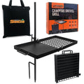 Adventure Seeka 24-Inch Heavy Duty Folding Campfire Grill with Swivel Grate, Food-Safe Cooking Surface for Outdoor Camping