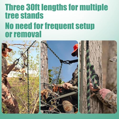 Heavy Duty 30ft Reflective Hunting Safety Rope for Tree Stand Support