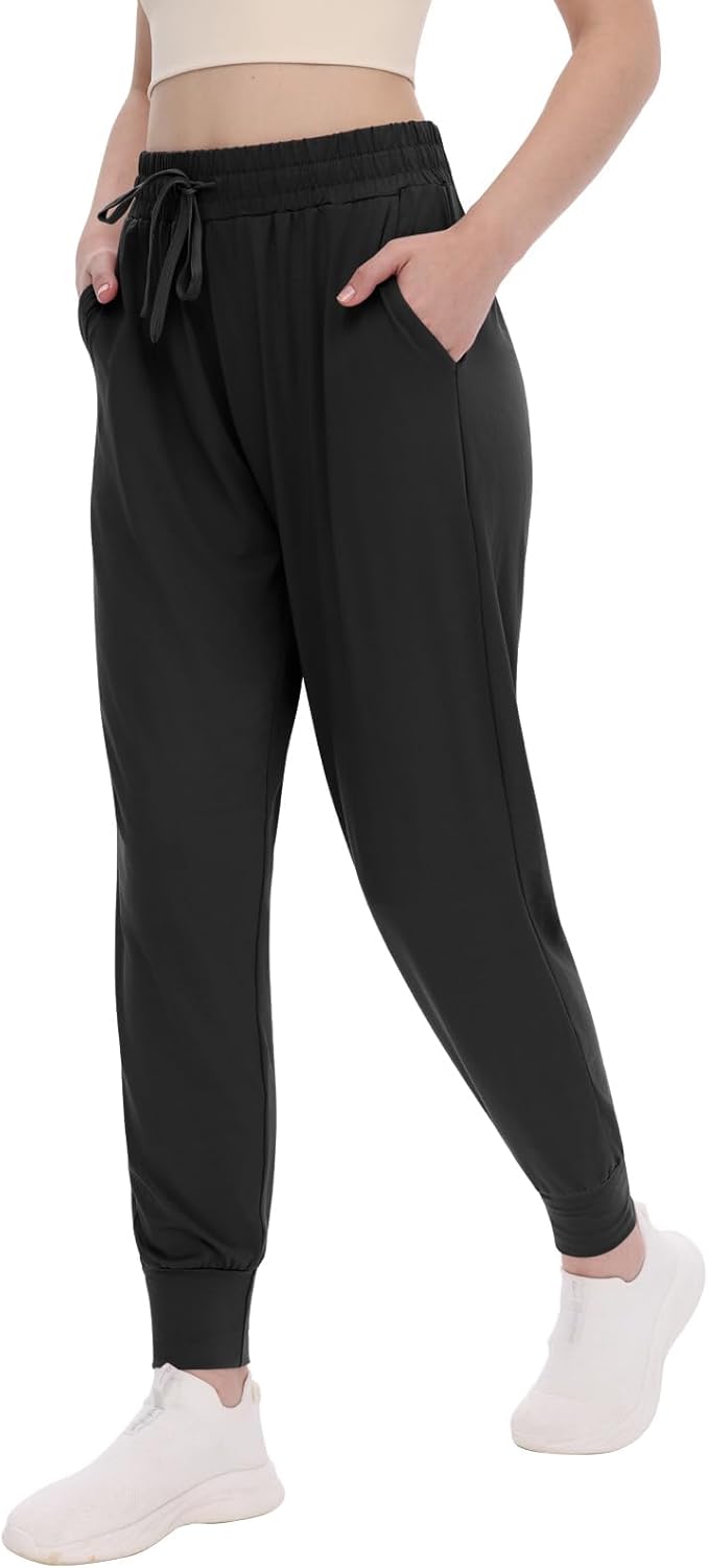 TNNZEET Women's Joggers - High Waisted Lightweight Athletic Pants with Pockets | Tapered Leg Design