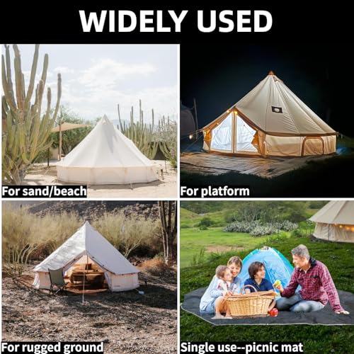 DANCHEL OUTDOOR 5m Canvas Bell Tent Footprint - Black Groundsheet Protector for B5Pro/B2/B2A