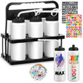 Suclain 7-Piece Hockey Water Bottle Set 33oz BPA-Free Sports Hydration