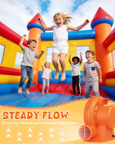 Inflatable Bounce House Blower 550W/0.75HP Portable Air Pump for Water Slides & Decorations