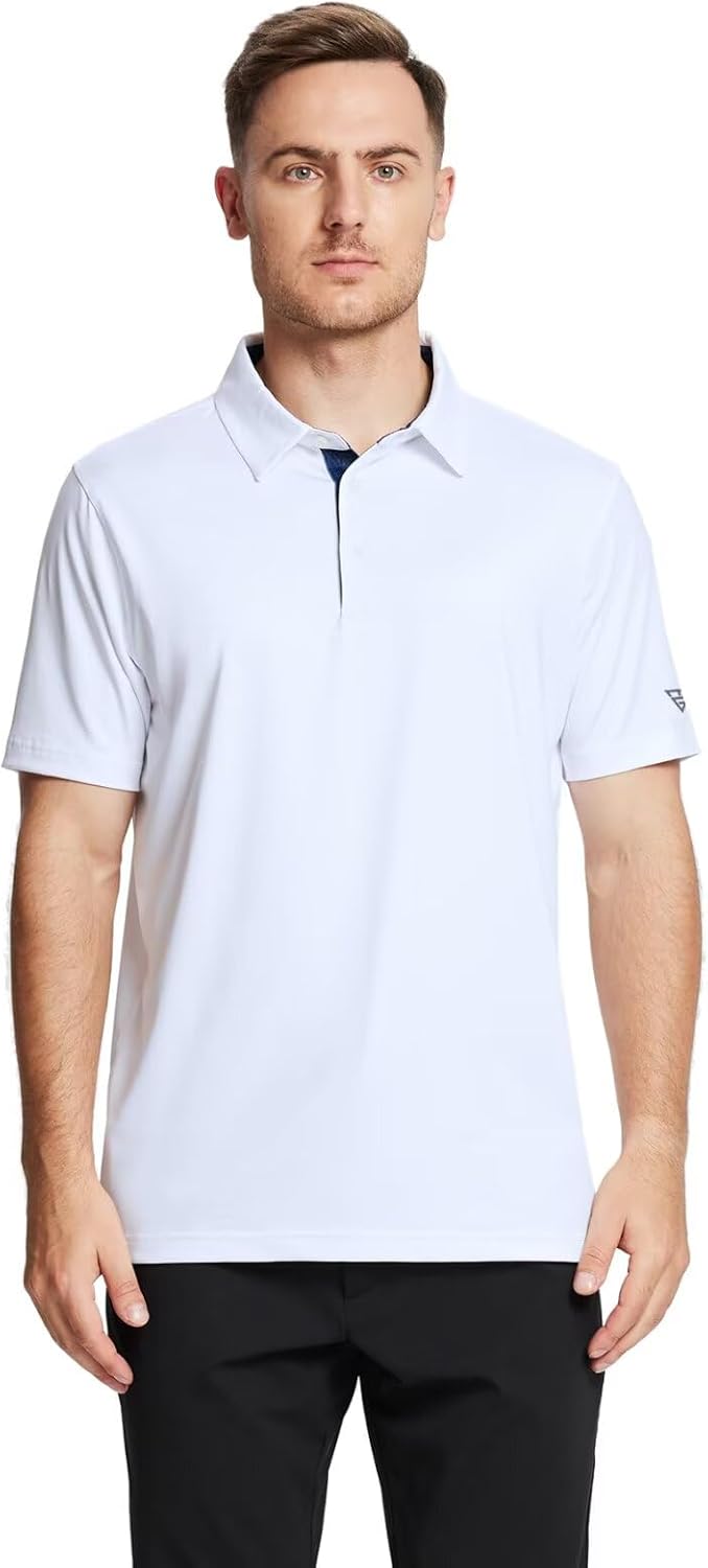 Skiennix Men's Polo Shirts - Stylish Dry Fit Performance Collared Golf Tees | Short & Long Sleeve Options