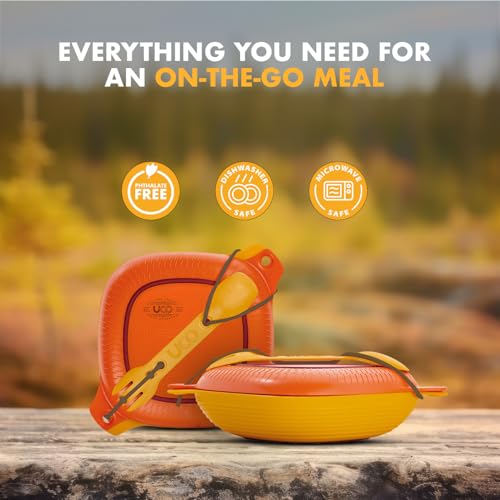 Camping Mess Kit with Bowl Plate and 3-in-1 Spork Set - Sunrise / One Size