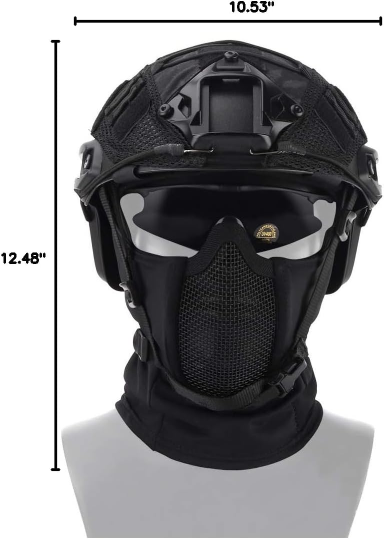 Skiennix Tactical Full Face Mask - Protective Balaclava for Motorcycle & Airsoft | Metal Mesh Design