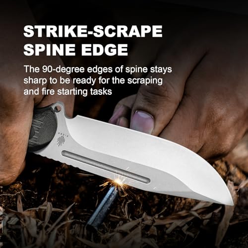 Kizer Ursa Major Fixed Blade Knife Black-1 with Hammer Head & Hex Hole