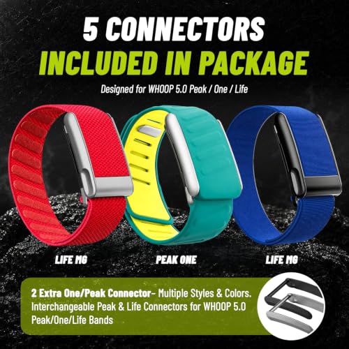 DADO Energetic Multi-Pack Wrist Straps for Whoop 5.0, Peak & More - Hydroknit, Silicone & Nylon, Quick Link & Clasp - Sport Replacement Bands