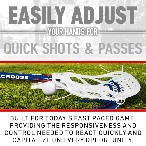 Youth Boys Lacrosse Stick - 36 Inch Junior Field Stick with Ready-to-Play Mesh, Lightweight Aluminum Shaft, and Textured Grip - Official USA Lacrosse Gear