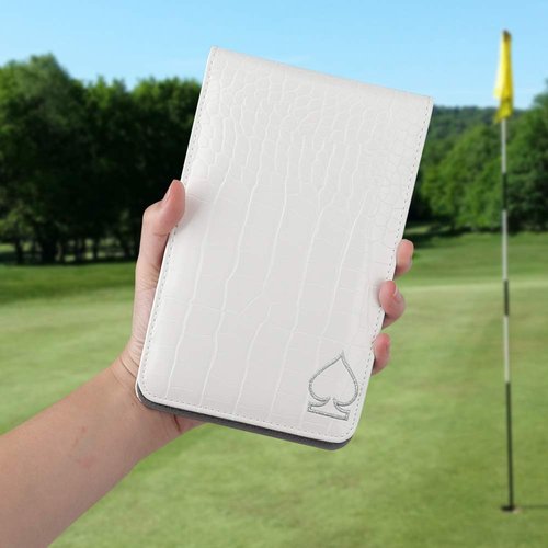 CRAFTSMAN GOLF Crocodile Pattern Golf Scorecard Holder and Yardage Book Cover Case Protector (White)