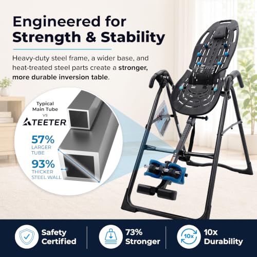 TEETER EP-560 Classic Inversion Table for Back Pain Relief, FDA Registered, 300 lb Capacity