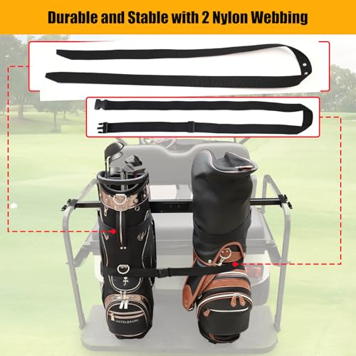 Adjustable Metal Golf Cart Bag Holder for EZGO Club Car Yamaha 2+2 Seat