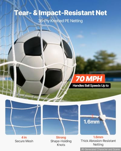 16 x 7FT Soccer Goal with Rebounder & Backstop - Youth Practice Set