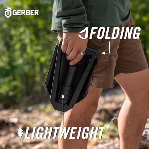 Gerber E-Tool Tactical Folding Shovel M - Camping & Survival Gear with Serrated Edge