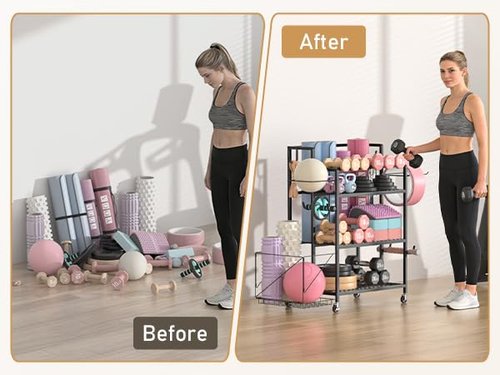 Glocryp Dumbbell Rack, Utility Weight Storage Racks, Home Gym Storage for Dumbbell Set，Kettlebells，Yoga Mat and Workout Equipment