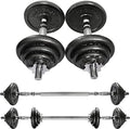 Black PROIRON Adjustable Dumbbell Set 20kg/30kg Cast Iron Weights Home Gym