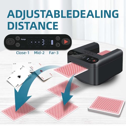 Black Automatic Card Dealer Machine for Poker UNO Bridge Blackjack - USB Rechargeable