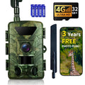 Cellular Trail Camera 4G LTE 1296P HD Video Night Vision Wildlife Security