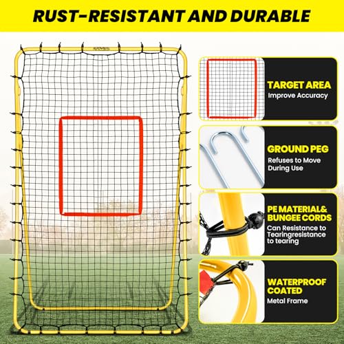 Volleyball Rebounder Net 4x7 ft with 5 Rebound Angles Practice Equipment
