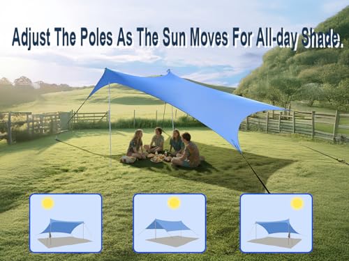 Bestset Royal Blue 10x10ft UPF50+ Beach Tent Sun Shelter with 2 Poles
