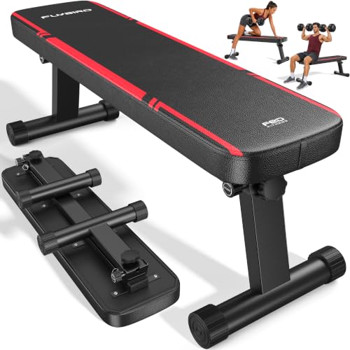 Flybird Foldable Flat Weight Bench with 1000 lbs Capacity for Home Gym