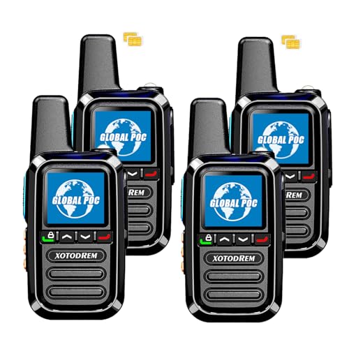 4 Pack Cellular Walkie Talkies with SIM Card Unlimited Range 4G LTE POC Radios