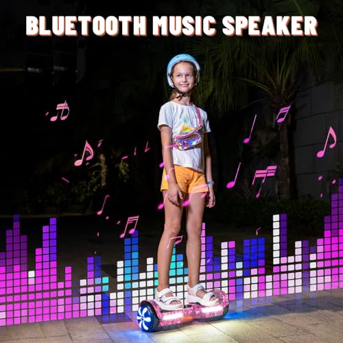 SIMATE Galaxy Purple Self-Balancing Electric Scooter with Bluetooth & LED Lights