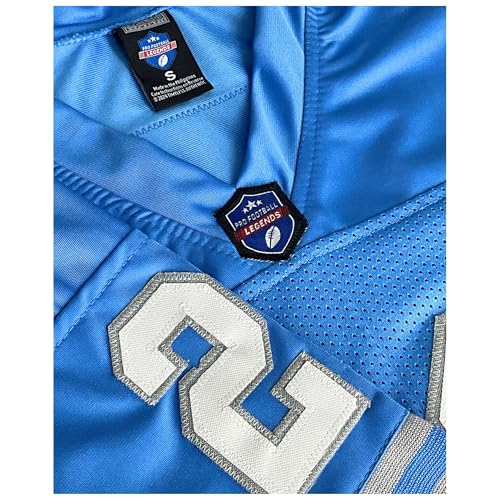 Unisex Barry Sanders Football Jersey Honolulu Blue Large Custom Sewn Detroit