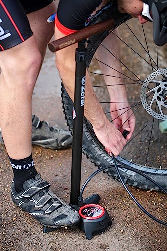 Zefal Profil Max FP60 Floor Pump with Beech Wood Handle & High-Pressure Gauge