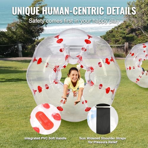 Inflatable Bumper Ball 4FT Red Dot - Human Hamster Bubble for Outdoor Play