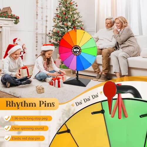 AugFir 24-Inch Adjustable Height Prize Wheel for Parties & Events