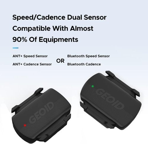 GEOID CS600 Cadence Sensor - Wireless ANT+/Bluetooth RPM Monitor for Cycling | Compatible with iOS/Android