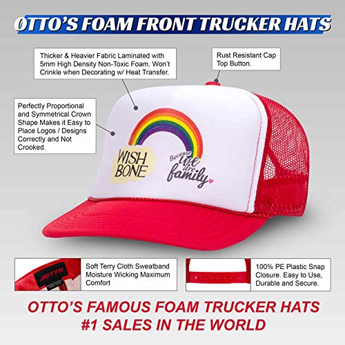 OTTO Wholesale 12-Pack Polyester Foam Front Mesh Back Trucker Hats - One Size Red/White/Red