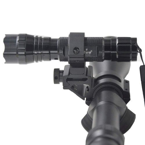 GOTICAL 1 Inch Ring 25.4mm Picatinny Weaver Rail Mount Black and 1 Tactical Mount for Flashlights Bicycle Flashlight Mounting Clip with an Allen Wrench