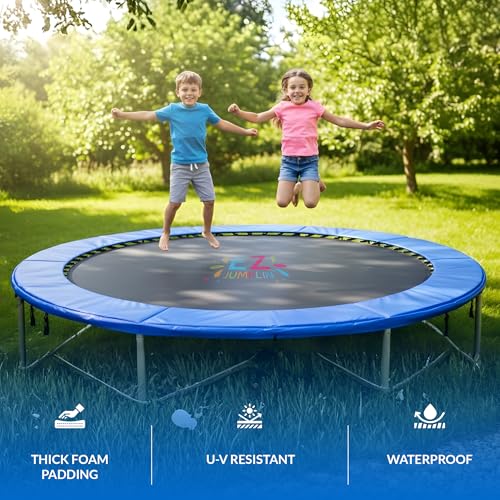 EZ JUMPLIN 14FT Blue Trampoline Spring Cover Safety Pad - Outdoor & Weather-Resistant