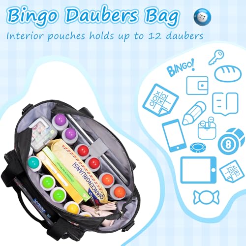 Bingo Bag with Pockets and Shoulder Strap - Bingo Dauber Dabber Organizer