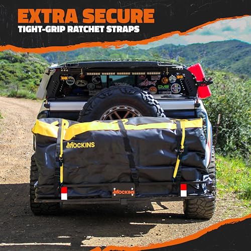 Mockins 20 CuFt Waterproof Cargo Bag for Hitch Carrier – 60x20x29 Inch All-Weather Storage