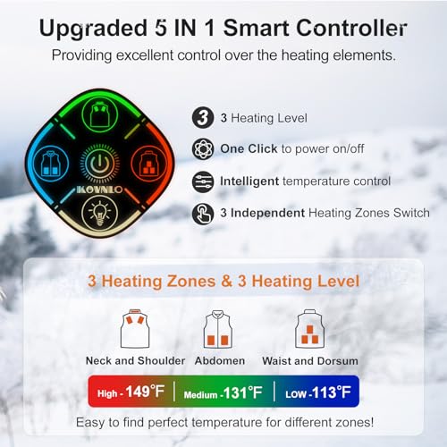 KOVNLO Women's Heated Vest with Battery Pack - Lightweight 4-in-1 Smart Controller