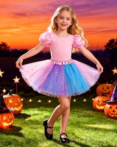 Girls Sparkle Tutu Dress for Toddlers 2-8 Years Pink Purple Blue Variation