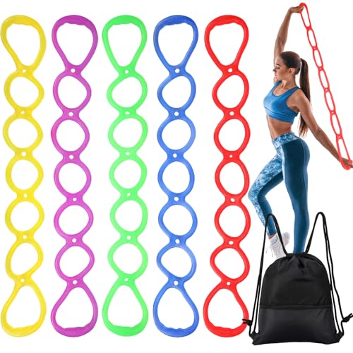 Full Body Resistance Exercise Bands Set with 7 Rings & Carry Bag