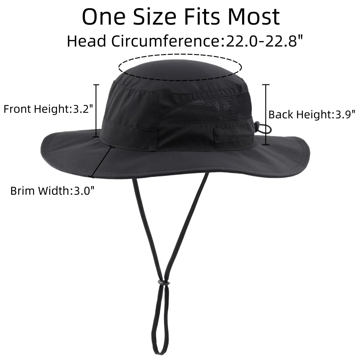 Connectyle UPF 50+ Sun Protection Hat for Women Ladies Sun Hat Quick Dry Summer Beach Hats Foldable Outdoor Safari Hats Black