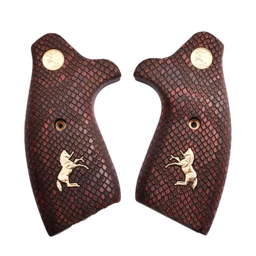 Rosewood Snake Skin Colt Cobra Viper Target Revolver Grips for 2017+ Models - Drop-In Fit, Made in USA