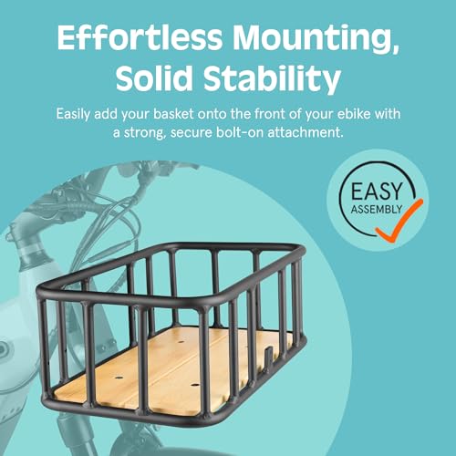Retrospec Aluminum Front Basket for E-Bikes - Matte Black / Tote